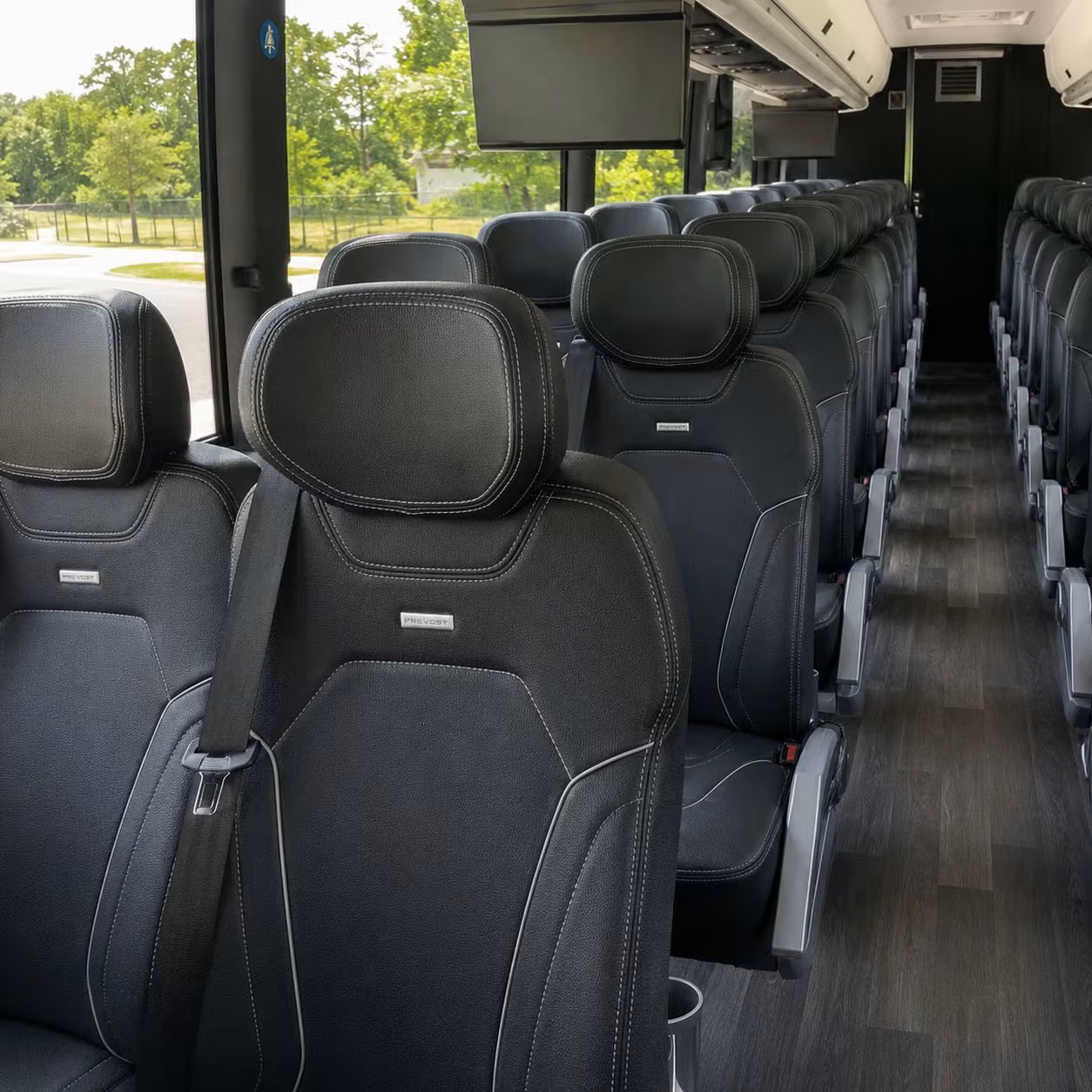 56 passenger charter bus interior