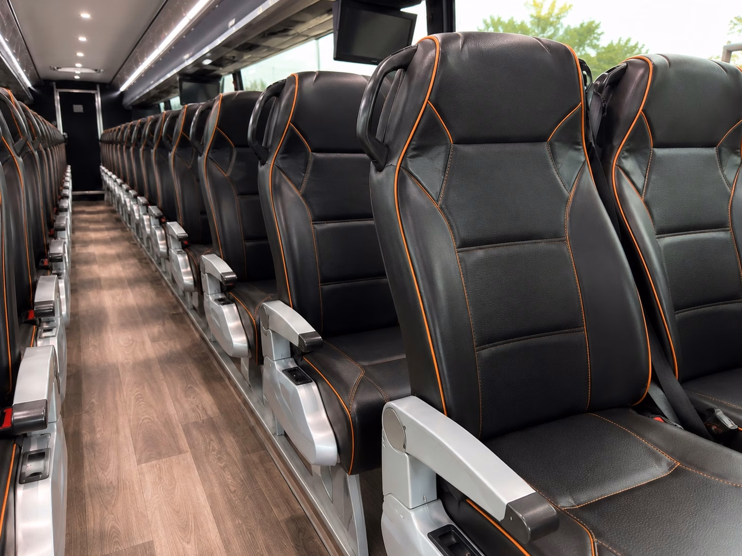 costa mesa charter bus rental interior